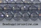 CNC639 15.5 inches 6mm faceted round plated natural white crystal beads