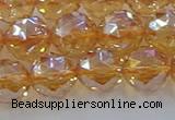 CNC654 15.5 inches 12mm faceted round plated natural white crystal beads