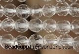 CNC700 15.5 inches 3mm faceted round white crystal beads