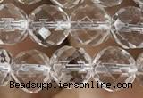 CNC703 15.5 inches 8mm faceted round white crystal beads