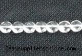 CNC71 15 inches 8mm faceted coin grade A natural white crystal beads