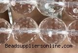 CNC714 15.5 inches 10mm faceted round white crystal beads