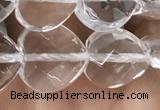 CNC737 15.5 inches 12*12mm faceted heart white crystal beads