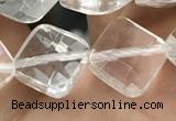 CNC754 15.5 inches 10*10mm faceted diamond white crystal beads