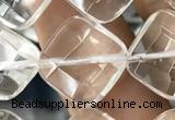 CNC756 15.5 inches 14*14mm faceted diamond white crystal beads