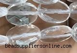 CNC762 15.5 inches 8*12mm faceted oval white crystal beads