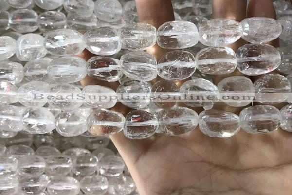 CNC804 10*14mm - 13*18mm faceted nuggets white crystal beads