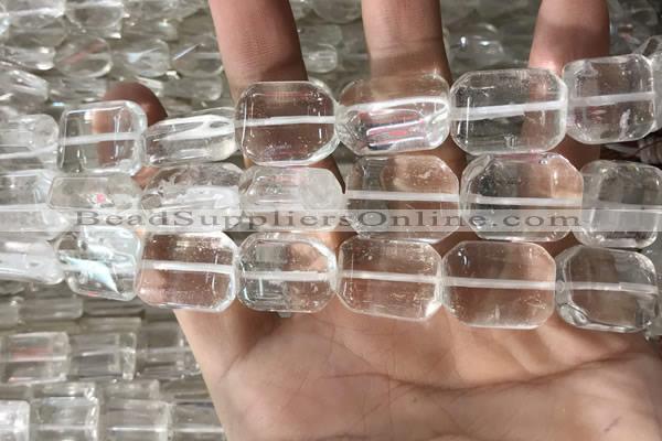 CNC808 15.5 inches 15*20mm octagonal white crystal beads