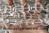 CNC809 12*16mm - 15*22mm faceted freeform white crystal beads