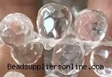 CNC822 Top drilled 6*9mm faceted teardrop white crystal beads