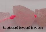 CNG1000 15.5 inches 15*25mm - 25*30mm nuggets rose quartz beads