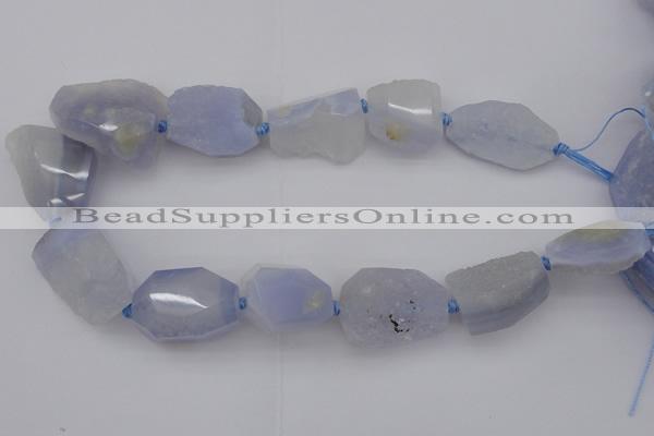 CNG1018 15.5 inches 18*25mm - 25*35mm nuggets blue chalcedony beads