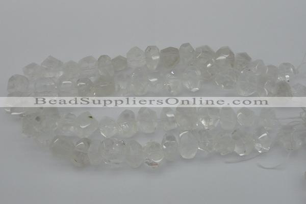 CNG1021 15.5 inches 10*14mm - 15*20mm faceted nuggets white crystal beads