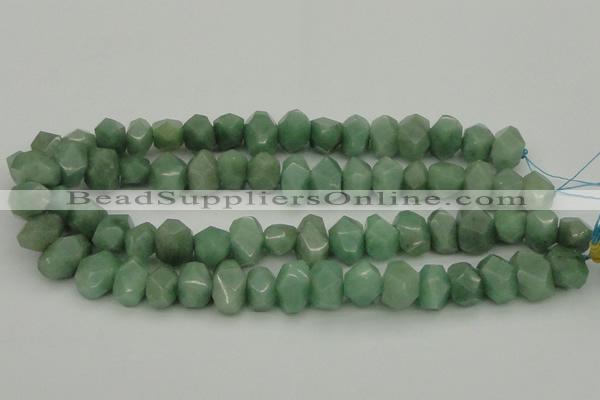 CNG1030 10*14mm - 13*18mm faceted nuggets green aventurine beads