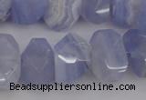 CNG1037 12*16mm - 15*20mm faceted nuggets blue lace agate beads