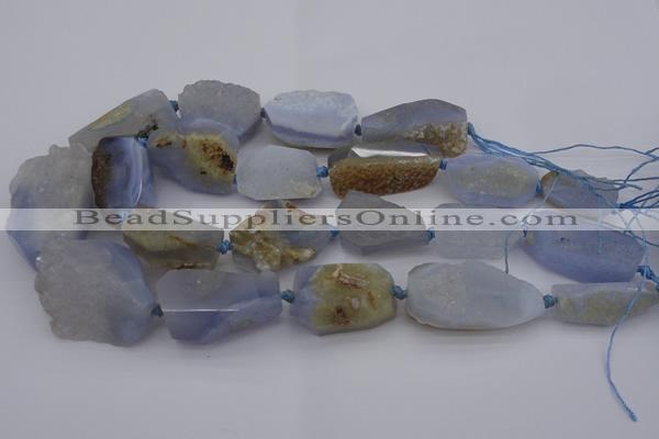 CNG1043 15.5 inches 18*25mm - 30*40mm nuggets blue lace agate beads