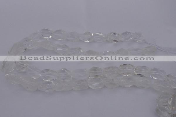 CNG1055 15.5 inches 12*16mm - 15*20mm faceted nuggets white crystal beads