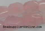 CNG1056 15.5 inches 12*16mm - 15*20mm faceted nuggets rose quartz beads