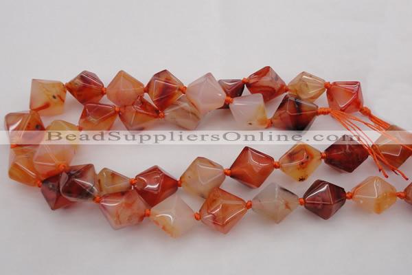 CNG1067 15.5 inches 15*20mm - 18*25mm faceted bicone red agate beads