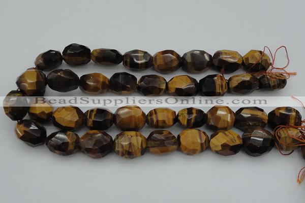 CNG1094 15*20mm - 18*25mm faceted nuggets yellow tiger eye beads