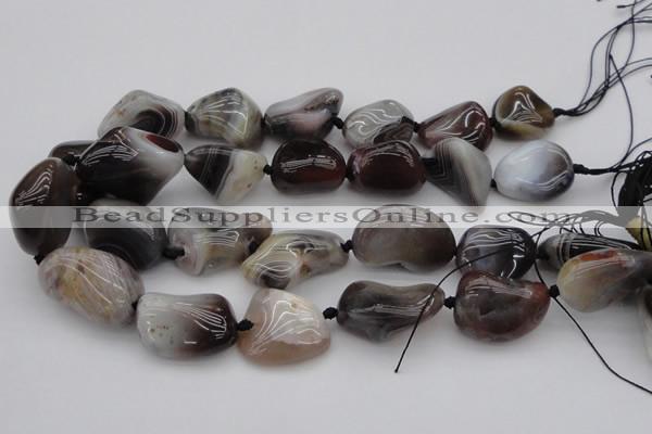 CNG1097 15.5 inches 18*25mm - 25*35mm nuggets botswana agate beads