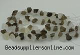 CNG1158 8*12mm - 13*18mm nuggets white crystal & smoky quartz beads