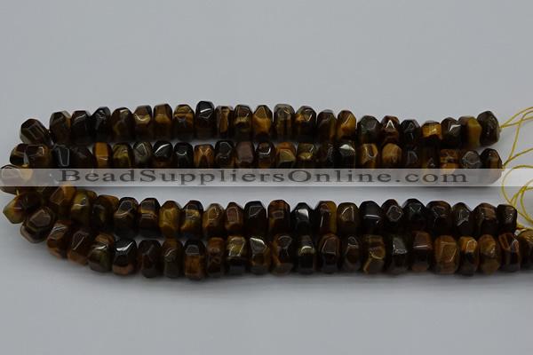 CNG1185 15.5 inches 6*14mm - 8*14mm nuggets yellow tiger eye beads