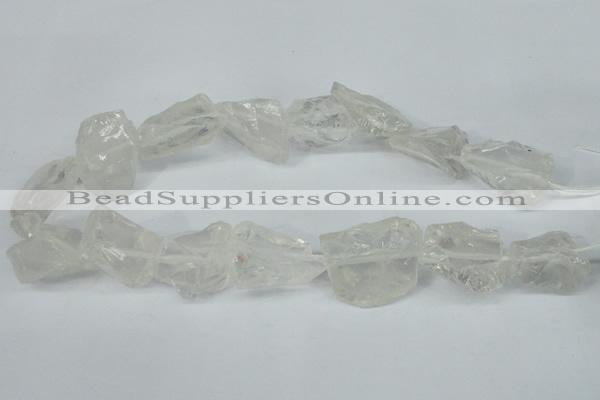 CNG1307 15.5 inches 20*25mm – 25*35mm nuggets white crystal beads