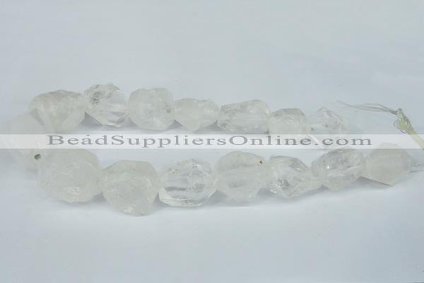 CNG1308 15*20mm – 25*30mm faceted nuggets white crystal beads