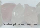 CNG1310 15*22mm – 16*35mm nuggets white crystal & rose quartz beads