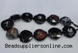 CNG1338 15.5 inches 32*35mm faceted freeform agate beads