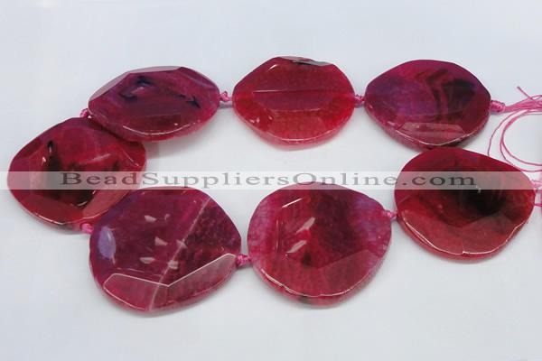 CNG1346 15.5 inches 52*55mm faceted freeform agate beads