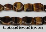 CNG15 15.5 inches 10*12mm faceted nuggets yellow tiger eye beads