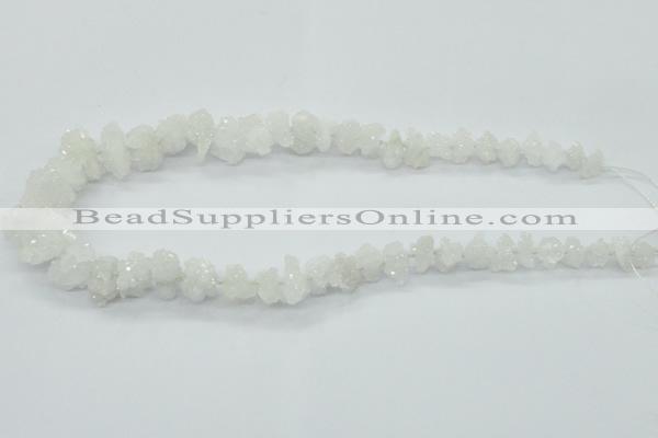 CNG1540 15.5 inches 6*8mm - 15*20mm nuggets plated druzy quartz beads