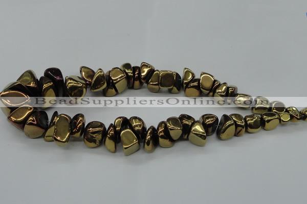 CNG1549 15.5 inches 6*8mm - 18*25mm nuggets plated agate beads