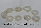 CNG1560 30*35mm - 35*40mm freeform plated druzy agate beads