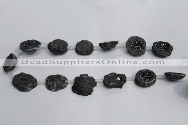 CNG1572 15*20mm - 20*25mm freeform plated druzy agate beads