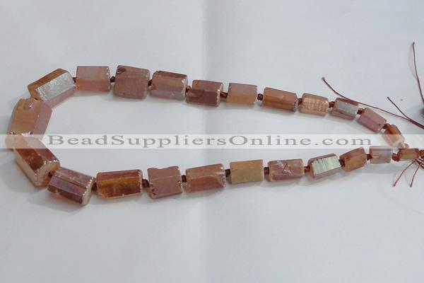 CNG1594 15.5 inches 10*15mm - 18*20mm nuggets plated quartz beads