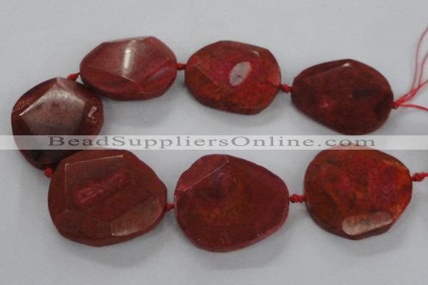 CNG1628 15.5 inches 40*45mm - 45*50mm faceted freeform agate beads