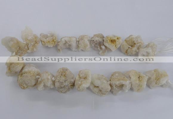 CNG1644 15.5 inches 18*25mm - 22*30mm nuggets plated druzy agate beads