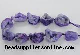 CNG1648 15.5 inches 22*30mm - 25*45mm nuggets plated druzy agate beads