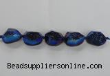 CNG1660 8 inches 20*25mm - 25*30mm freeform plated druzy agate beads