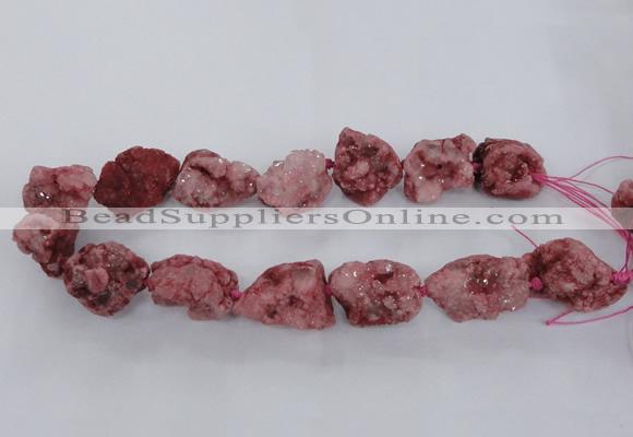 CNG1666 15.5 inches 18*25mm - 22*30mm nuggets plated druzy agate beads