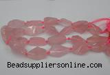 CNG1703 15.5 inches 15*20mm - 18*38mm nuggets rose quartz beads