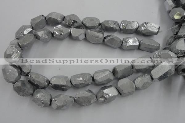 CNG1800 13*18mm - 15*20mm faceted nuggets plated quartz beads