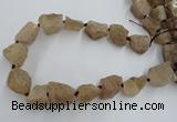 CNG1805 15.5 inches 15*20mm - 20*25mm nuggets plated rose quartz beads