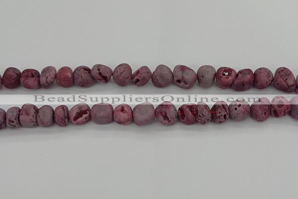 CNG2014 15.5 inches 8*10mm - 10*14mm nuggets plated druzy agate beads