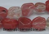 CNG205 15.5 inches 12-4mm*16-18mm nuggets cherry quartz beads