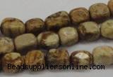 CNG208 15.5 inches 8*10mm nuggets picture jasper gemstone beads