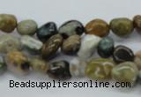 CNG209 15.5 inches 7*9mm nuggets ocean stone beads